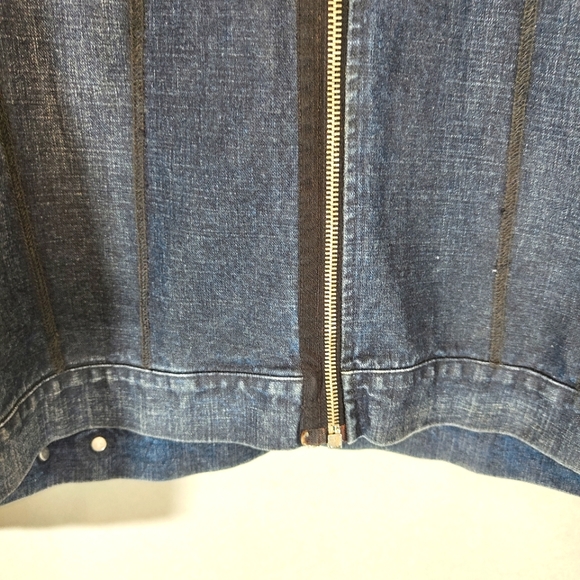 Jean Colonna Blue Jacket Denim Size Medium Full Zip - Picture 6 of 11